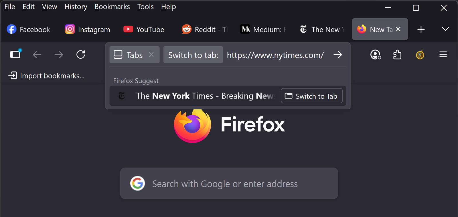 Step 5 - Use tab to select the page and enter to switch to it