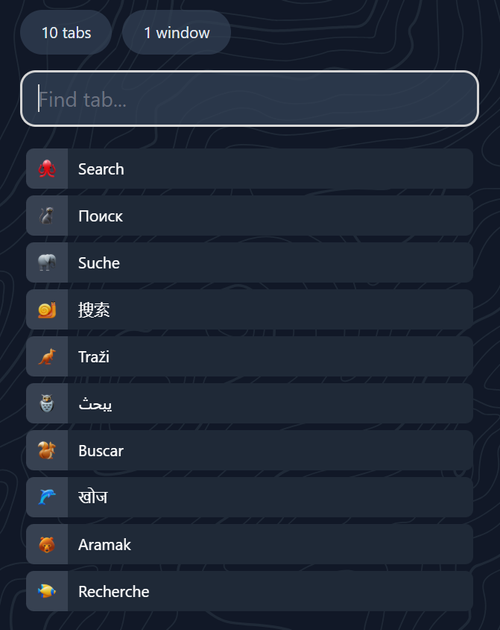 Tab Seeker Extension Popup